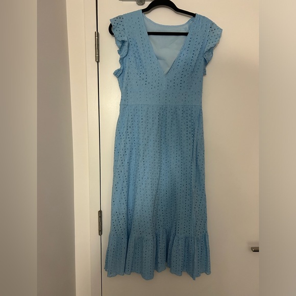 SHEIN Baby Blue Eyelet Dress - Size US 12 - Picture 3 of 4